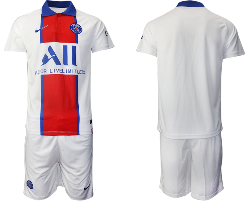 Men 2020-2021 club Paris St German away blank white Soccer Jerseys